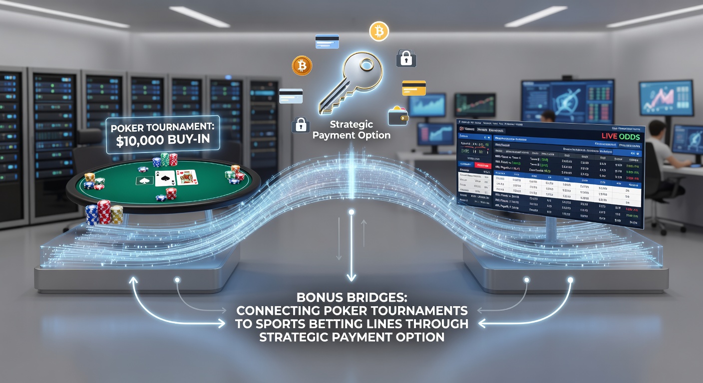 Mobile screen displaying connected poker and sports betting bonuses through payment flow