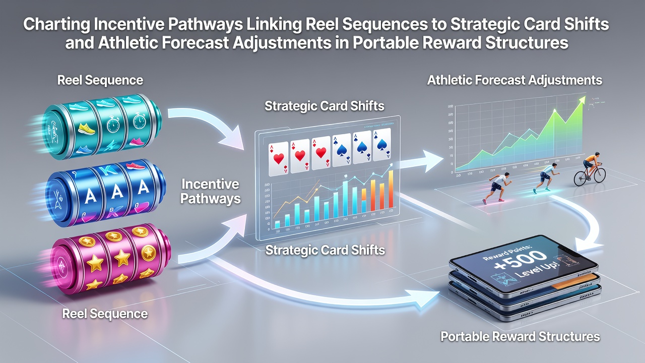 Illustration of mobile reward pathways connecting slot reels, card progressions, and sports forecasts