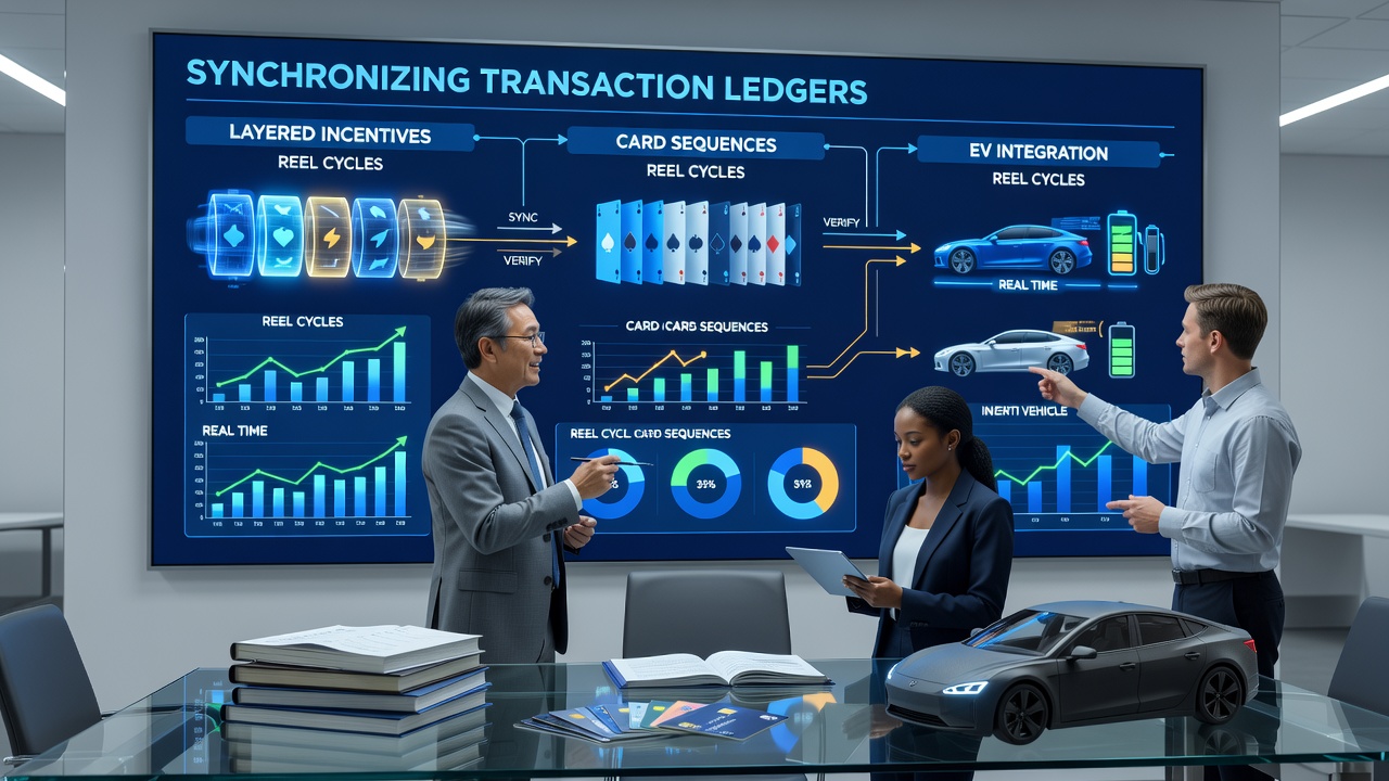 Dashboard view of layered incentive flows connecting reel cycles, card sequences, and live event predictions within a single app ecosystem