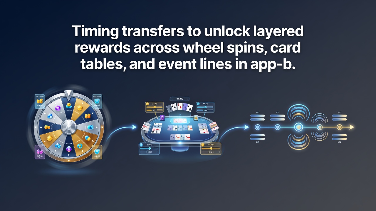 User dashboard showing layered loyalty points flowing between slot wheels, card tables, and sports event lines